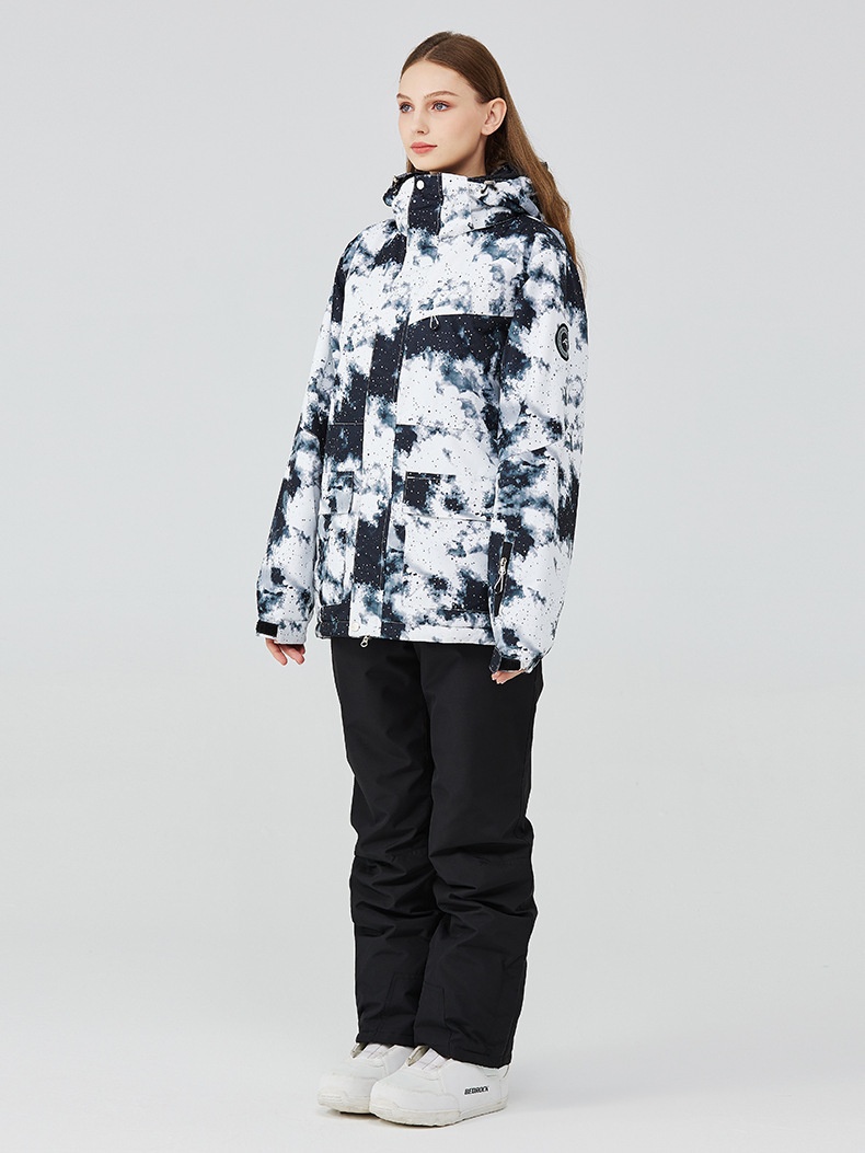 001 Ski Suit For Men Women, Workwear Style, Outdoor Warm Thickened Korean Version, Snowboarding Skiing Jacket And Pants,_voghion.com