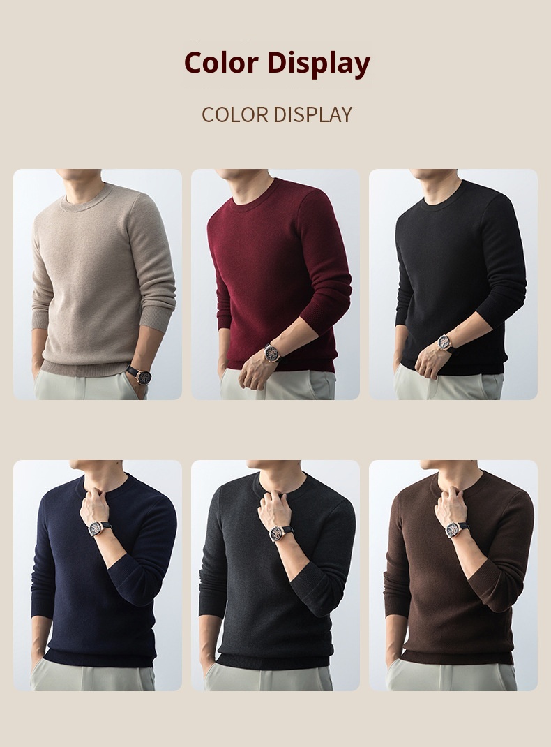 boy Boy Boy Cross-Border Foreign Trade Autumn Winter Sweater One-Piece Fleece Half Turtleneck Middle-Aged Men's Warm Base Wool_voghion.com
