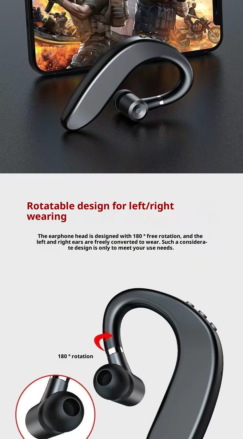 109 Single Ear Bluetooth True Wireless Over-Ear Business Sports Running Music Listening Universal Earphones *1_voghion.com