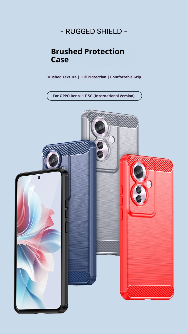 TechGlobe Custodia protettiva per telefono OPPO Reno11F F25Pro Reno11A in fibra di carbonio spazzolata, copertura completa, anti-caduta_voghion.com