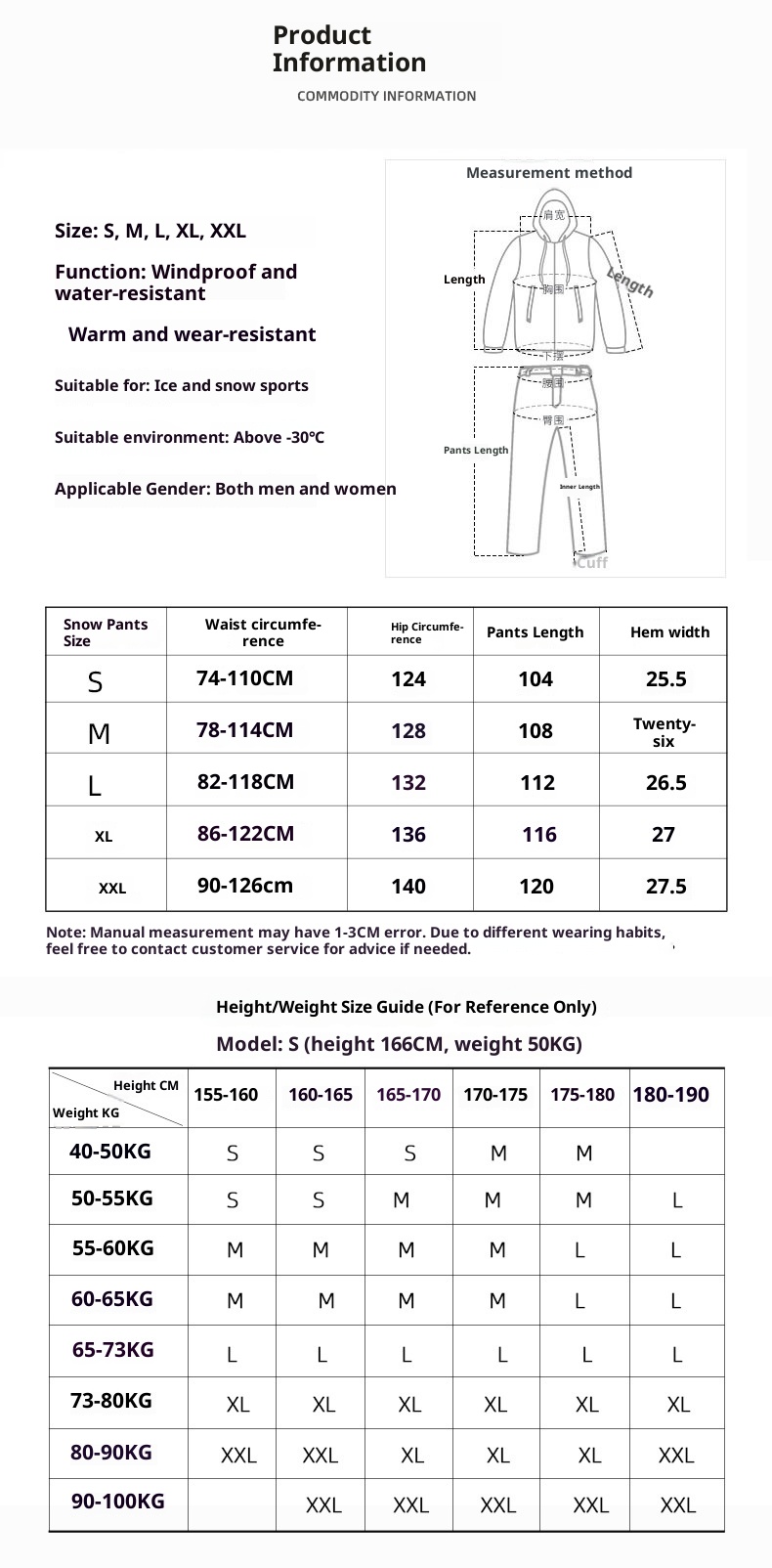 001 Winterhose für Damen und Herren, Outdoor, Snowboard und Ski, lockere Passform, Übergröße, Neu eingetroffen_voghion.com