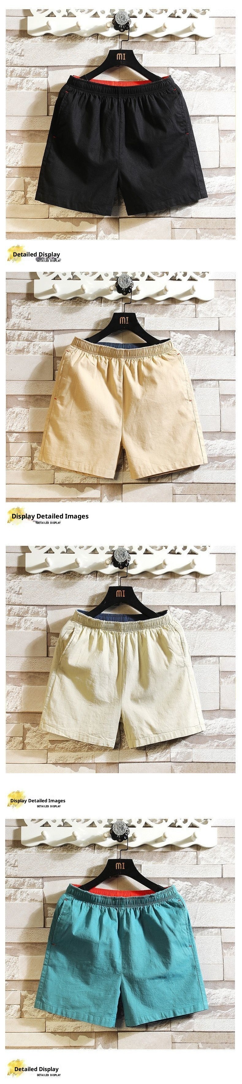 boy Summer Three-Quarter Pants Men's Pure Cotton Trendy 3/4 Large 4/4 Outdoor Casual Beach Shorts Sports_voghion.com