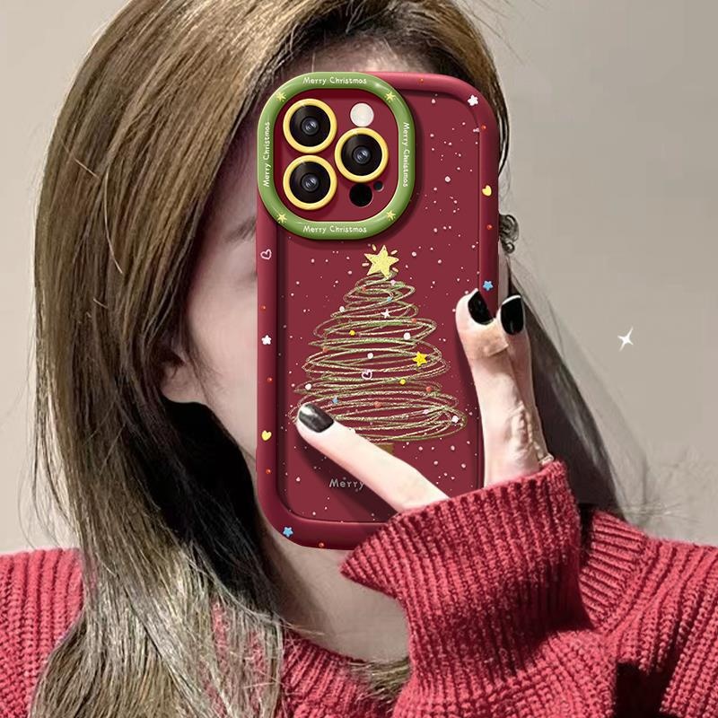 Étui TechGlobe compatible avec les iPhone 12/11 Pro Max et 13/14 Plus (modèle sapin de Noël), résistant aux chocs._voghion.com