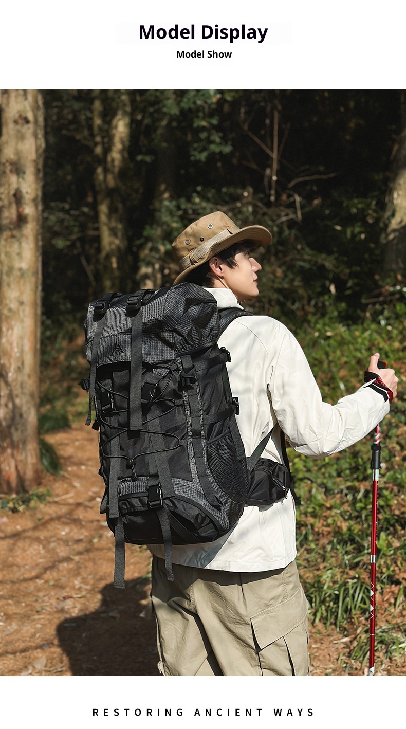 ActiveGo New Large Capacity Bag 55L Outdoor Waterproof Camping Long Distance Hiking Backpack Durable_voghion.com