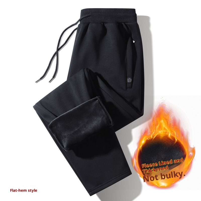 Pantaloni sportivi versatili da uomo, da uomo, di alta qualità, con fodera in pile, stile casual, autunno inverno_voghion.com