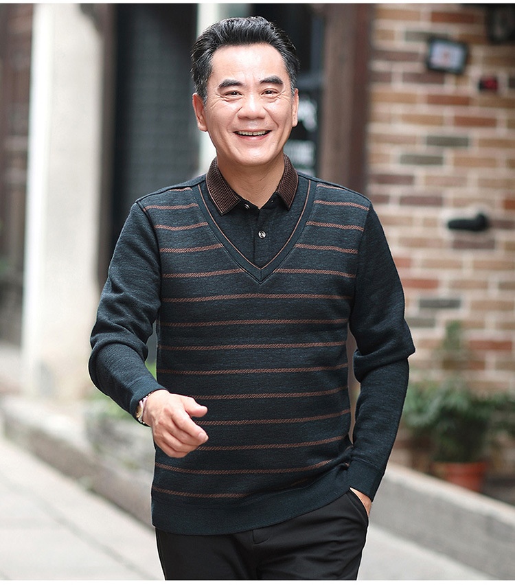 boy Boy Boy And Elderly Fleece-lined Thickened Two-piece Dad's Outfit Base Layer Thermal Clothing Middle-aged Men's Winter_voghion.com