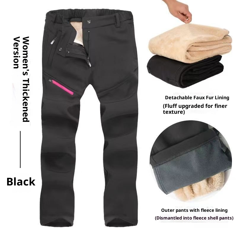 001 Nuovi pantaloni da sci da uomo, da trekking, impermeabili, traspiranti, foderati in pile softshell, spessi, da donna, in lana d'agnello_voghion.com