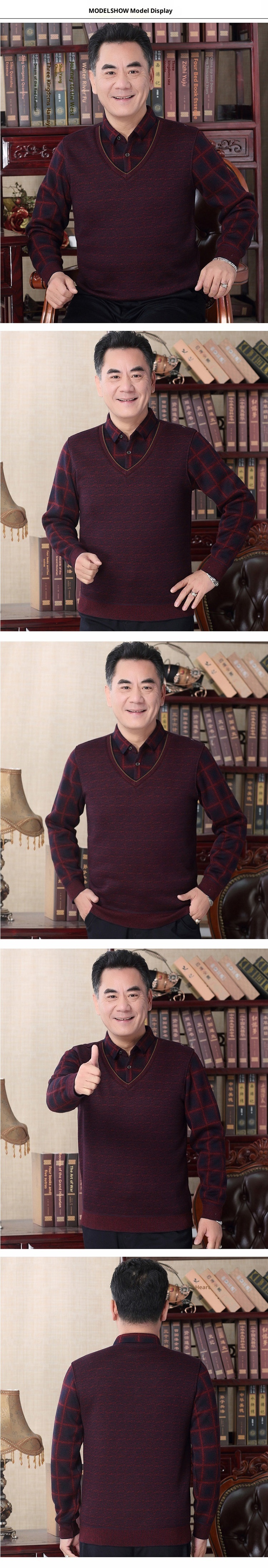 boy Boy Boy And Elderly Fleece-lined Thickened Two-piece Dad's Outfit Base Layer Thermal Clothing Middle-aged Men's Winter_voghion.com