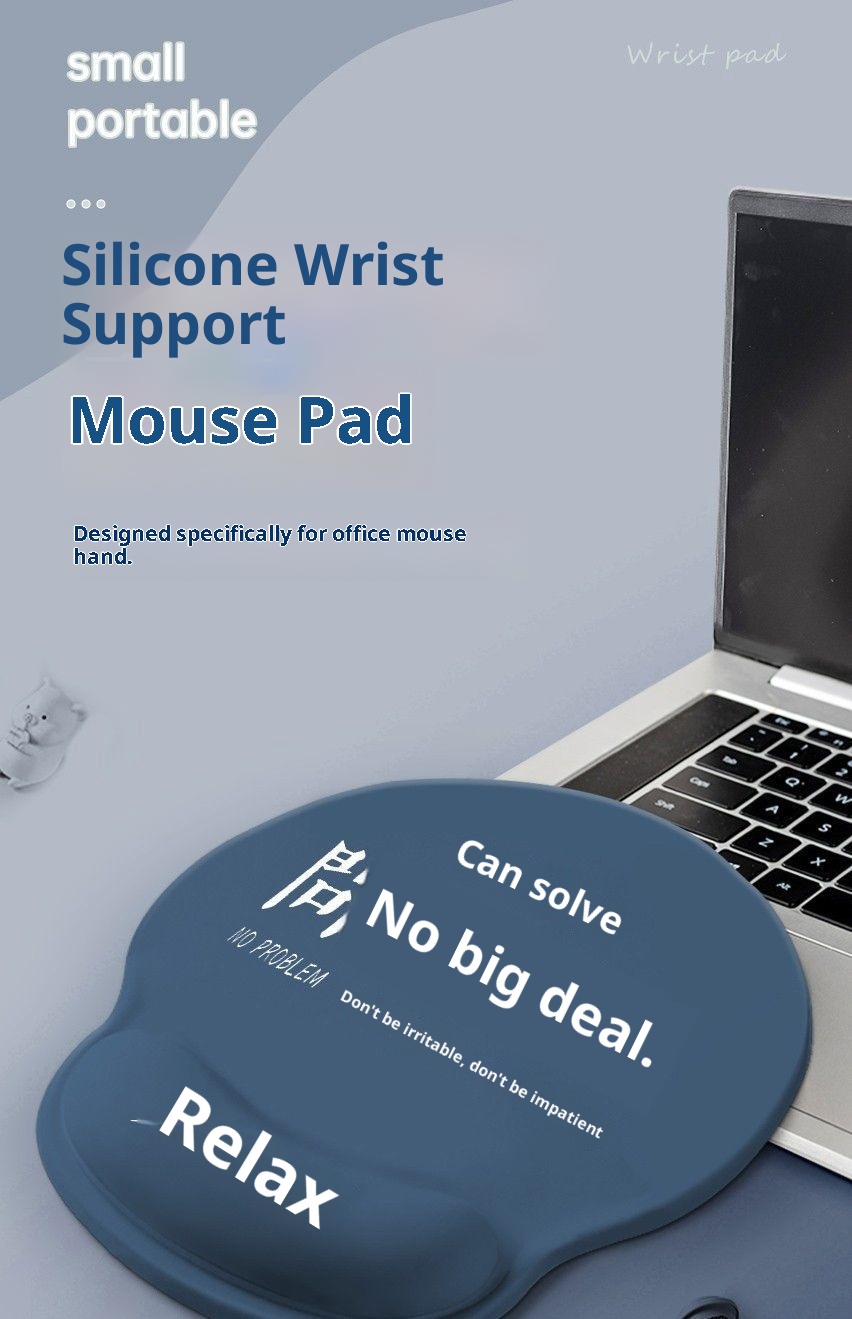 3c Rest Office Text Laptop Silicone Wrist Support Mouse Pad_voghion.com