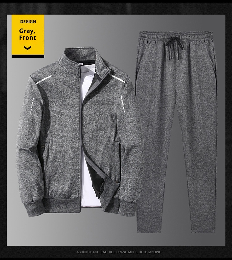 001 001 Autumn Sports Suit Men, Spring Casual Running Two-Piece Set, Youth Middle-Aged Group Suit, Bulk Purchase Sweatshirt And_voghion.com