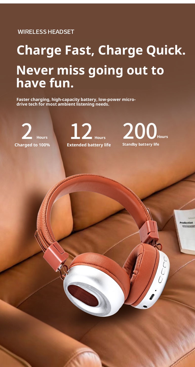 3c 2025 Nieuwe Retro Over-Ear Hoofdtelefoon Gaming Bluetooth Headset 5.3 Draadloze Oordopjes Lange Batterijduur Ruisonderdrukking_voghion.com