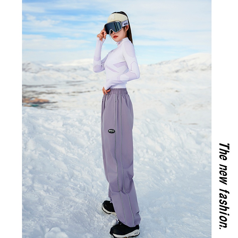 Jupe de ski imperméable et coupe-vent pour homme et femme, idéale pour les activités de plein air. Pantalon de ski chaud en polaire pour snowboard simple ou double._voghion.com