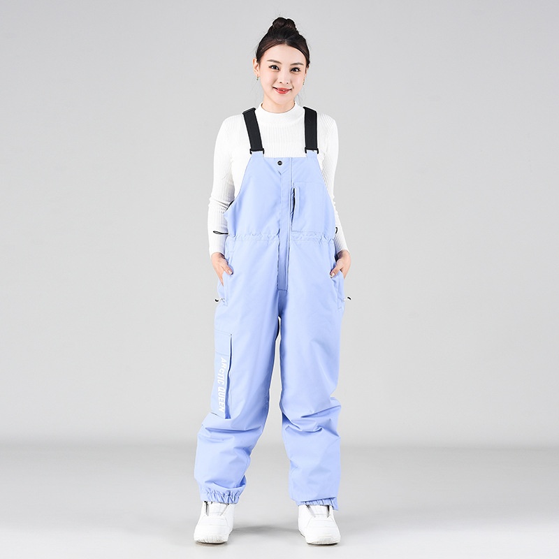 001 Salopette da sci unisex oversize invernale antivento da snowboard pantaloni da neve termici_voghion.com