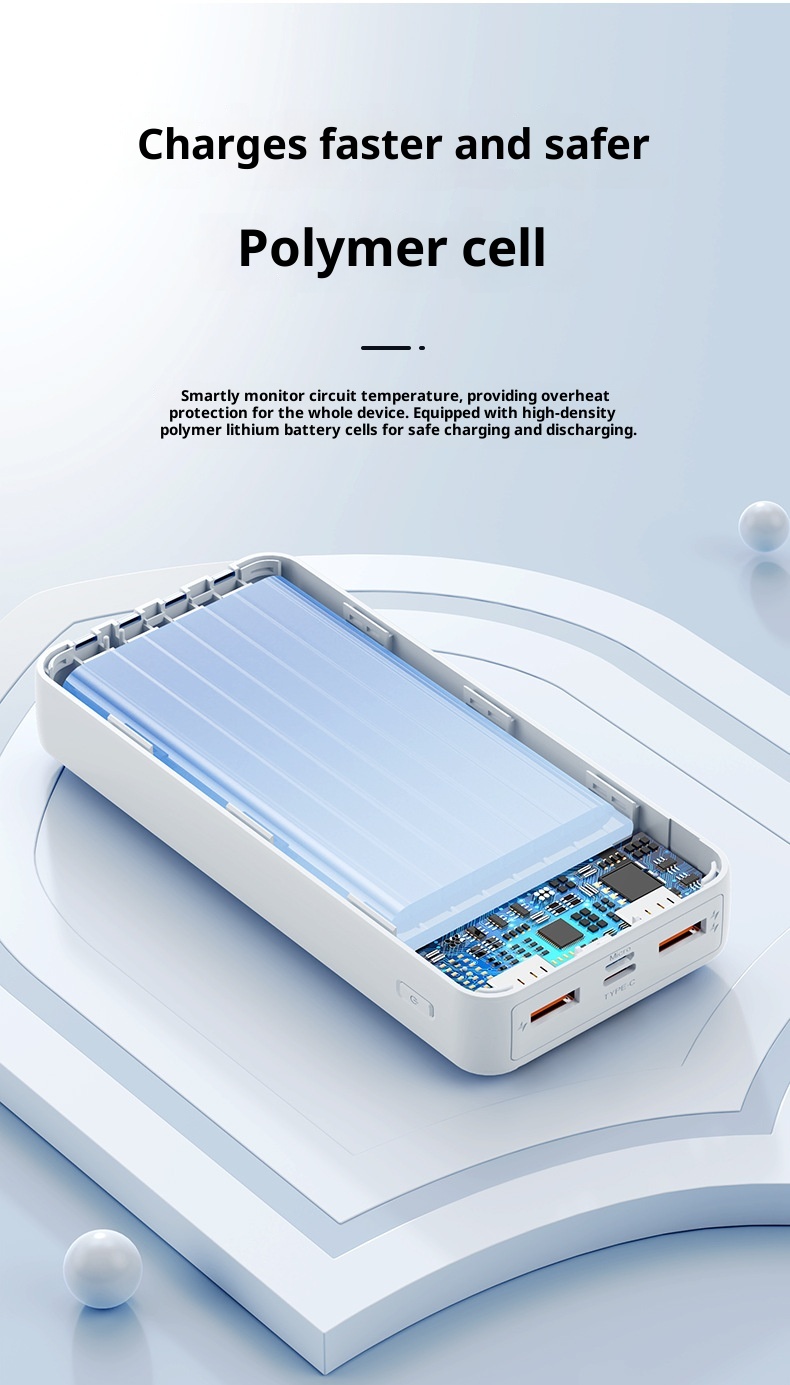 techglobe 66w Super Fast Charging Power Bank With Built-in Cable 2w Milliamp Large Capacity Convenient Portable Charger Gift_voghion.com