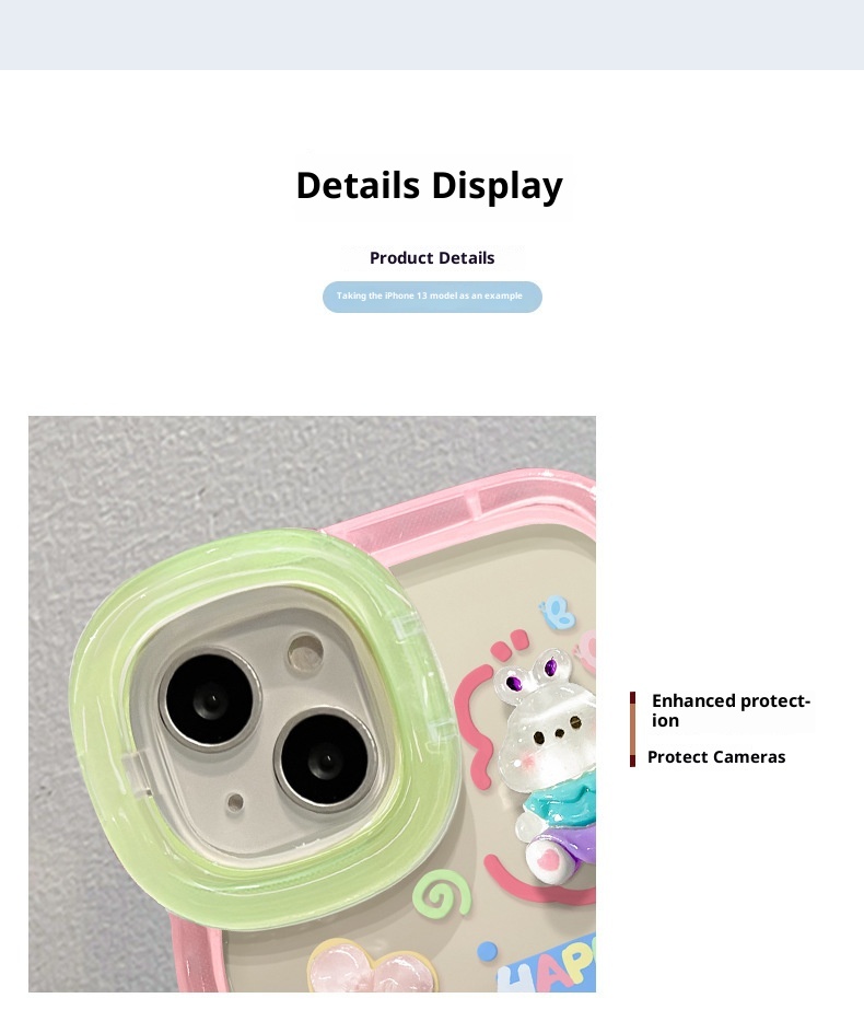 Étui TechGlobe Dual Stand Compatible iPhone 16, 13, 3D Ours Fleur Gongduozai, 15 Pro Chaîne, 12 Femmes X_voghion.com