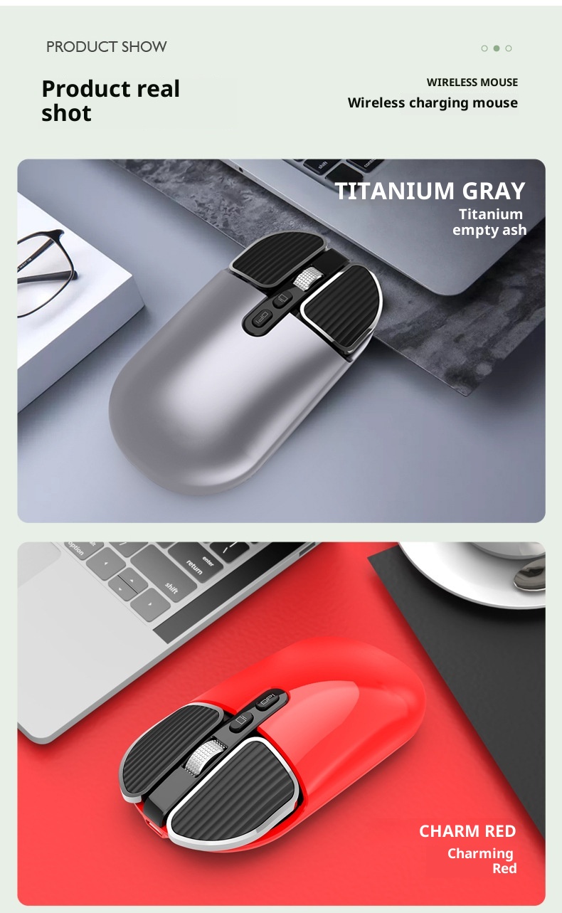 Techglobe Huma M203 Bluetooth Wireless Charging Silent Mouse Dual Mode For Computer Laptop Office Home Use Cross-border_voghion.com