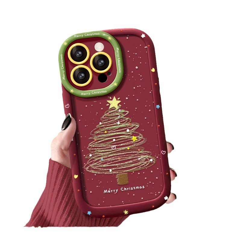 Étui TechGlobe compatible avec les iPhone 12/11 Pro Max et 13/14 Plus (modèle sapin de Noël), résistant aux chocs._voghion.com