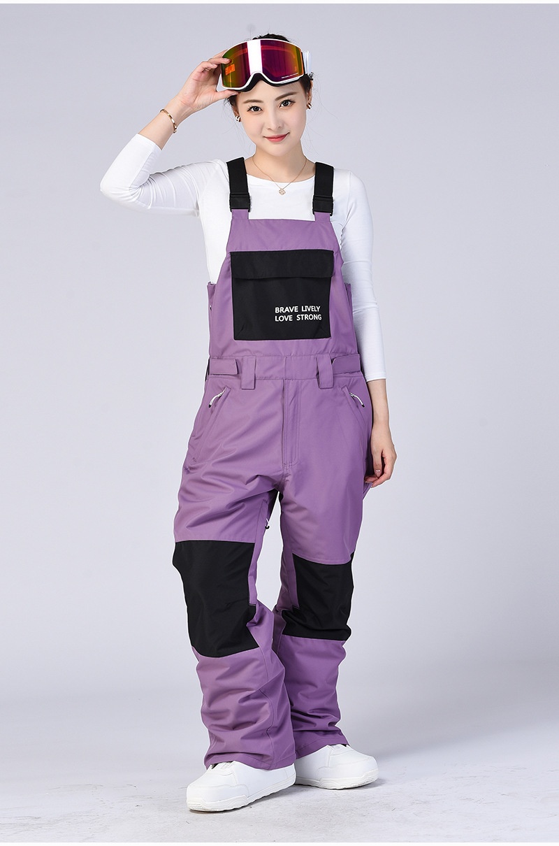 001 Pour hommes et femmes, style couple, salopette, vêtements de ski thermiques d'extérieur, combinaison de snowboard, pantalon de neige une pièce_voghion.com