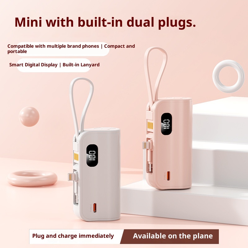 techglobe KC Cross-Border Pocket Capsule Bank 5000mAh Compact Emergency Tail Plug Mobile Power Gift Customization_voghion.com