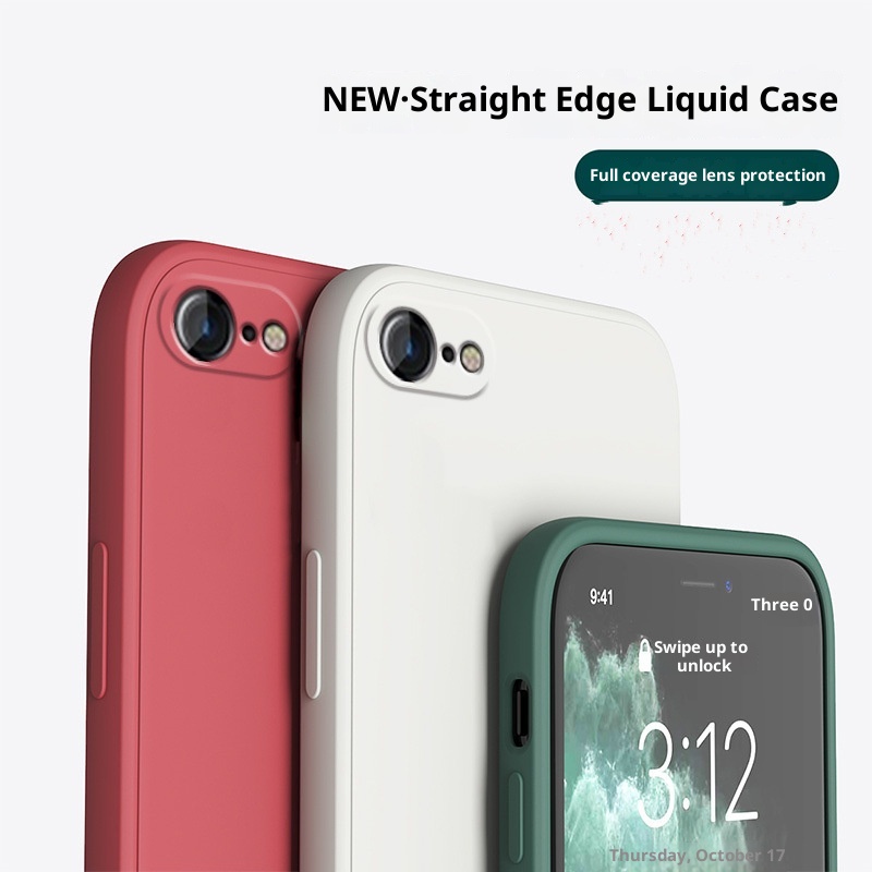 TechGlobe compatibile con la custodia protettiva per iPhone 7 Classic SE2 Straight Edge Magic Cube in silicone liquido 8 Plus_voghion.com