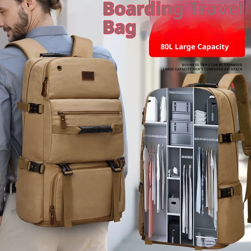 ActiveGo Maßgeschneiderter, multifunktionaler Rucksack aus Canvas mit großer Kapazität für Bergsteiger, getrennt für trockene und nasse Bereiche, Reisetasche_voghion.com