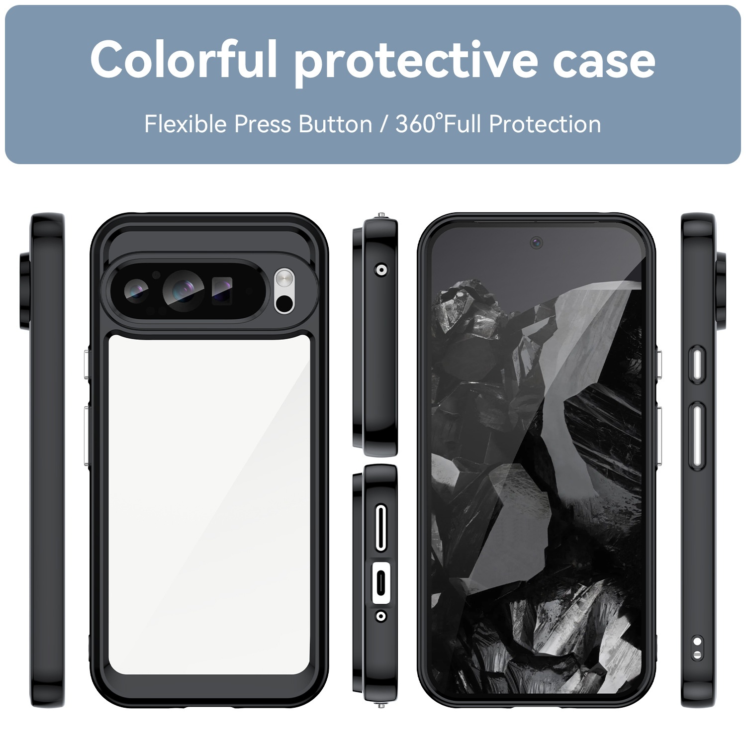 TechGlobe Suitable For Pro Phone Pixel 9 Google 8A Colorful 9A Full Coverage Shockproof Protective Case_voghion.com