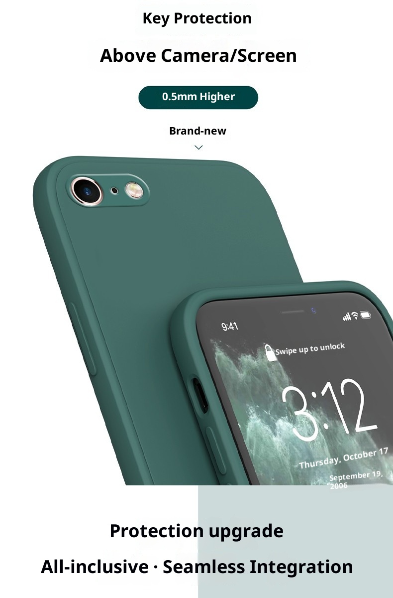 TechGlobe compatibile con il nuovo telefono Custodia morbida antiurto in silicone liquido con bordo dritto per iPhone 6s 6 Plus_voghion.com