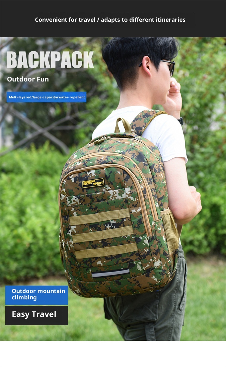 ActiveGo Hiking Casual Backpack For Men, Large Capacity, Lightweight Camouflage Sports Climbing Backpack, Outdoor Camping_voghion.com