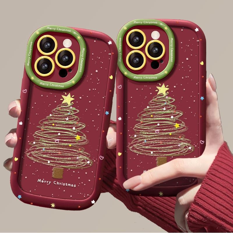 Étui TechGlobe compatible avec les iPhone 12/11 Pro Max et 13/14 Plus (modèle sapin de Noël), résistant aux chocs._voghion.com