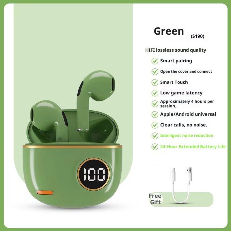 3c 2025 New S190 High Appearance Quality True Wireless Bluetooth Compact Long-Wear Comfortable Low Latency Earphones_voghion.com
