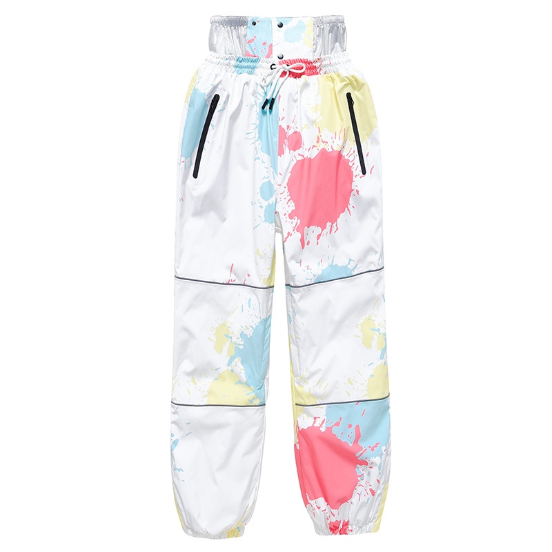 001 Damskie i męskie spodnie narciarskie OVERSIZE Zimowe, wodoodporne, ciepłe, wiatroszczelne, do jazdy na snowboardzie_voghion.com