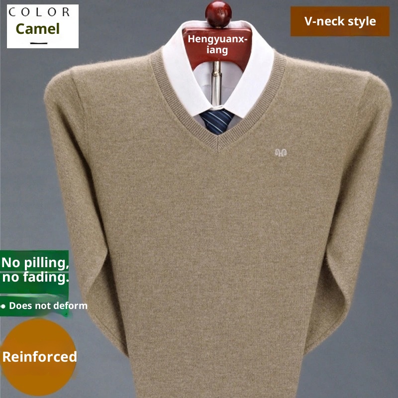 boy Boy Boy Clearance Hot-Selling Winter Warmth Middle-Aged Dad's Wool Solid Color Base Sweater For Men One-Piece Dropshipping_voghion.com