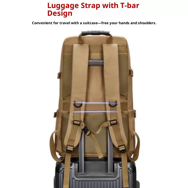 ActiveGo Maßgeschneiderter, multifunktionaler Rucksack aus Canvas mit großer Kapazität für Bergsteiger, getrennt für trockene und nasse Bereiche, Reisetasche_voghion.com