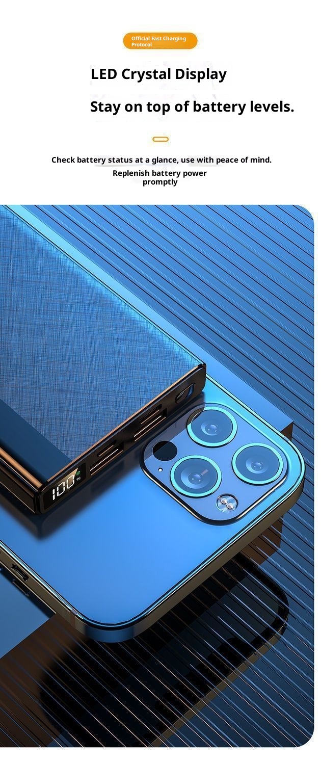 Techglobe 66W Super Fast Charging Ultra Large Capacity Bank 20000mAh 10000mAh Ultra-Sottile Compatto Portatile Alimentatore Mobile_voghion.com