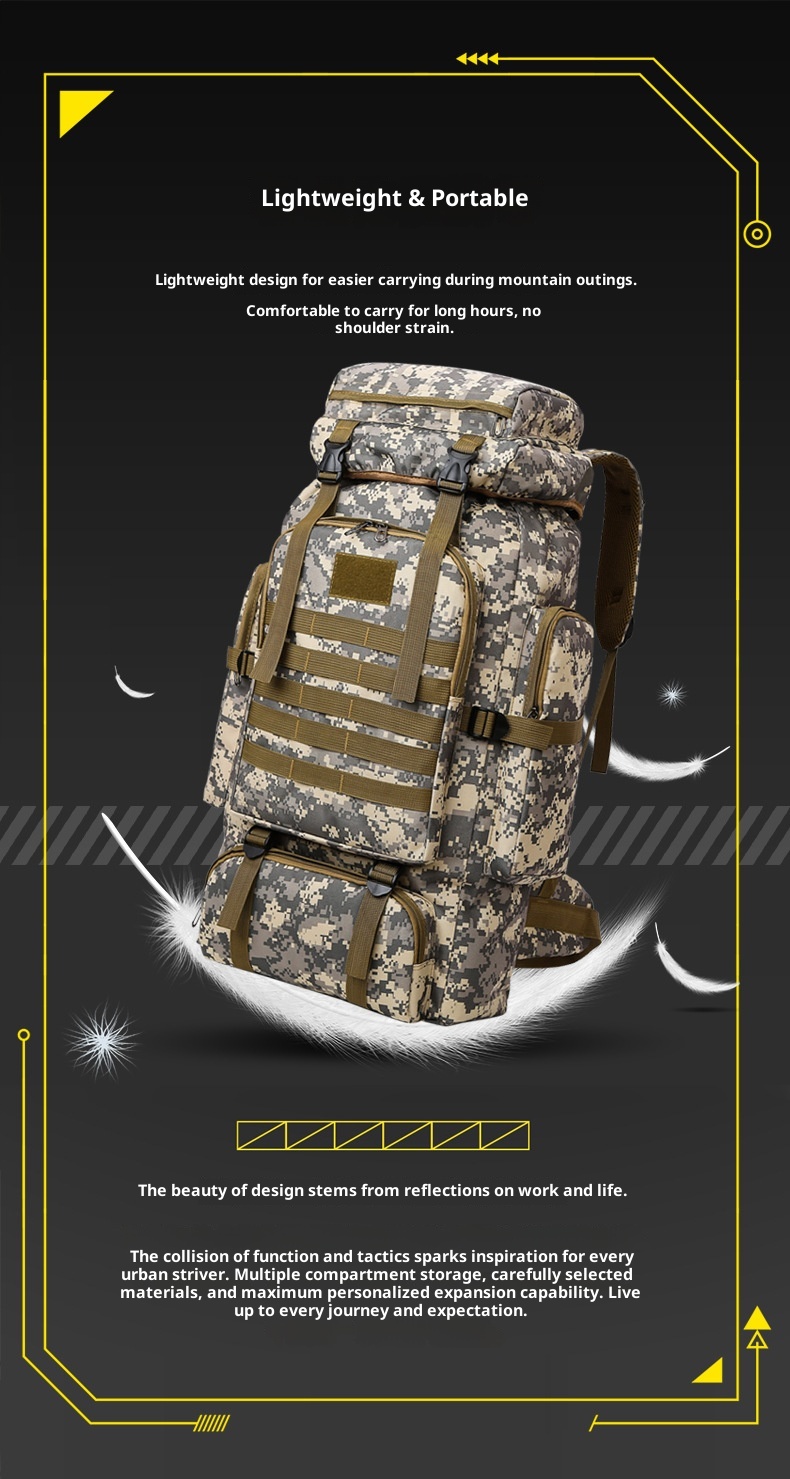 ActiveGo New Outdoor 80L Large Capacity Mountaineering Bag Waterproof Men's Casual Hiking Travel Camping Backpack_voghion.com