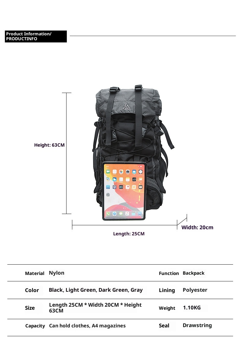 ActiveGo New Large Capacity Bag 55L Outdoor Waterproof Camping Long Distance Hiking Backpack Durable_voghion.com