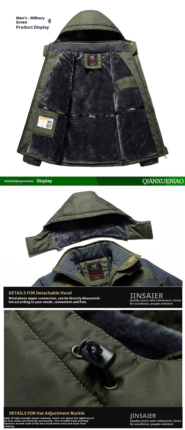 001 Cross-Border And Pants Set Winter Fleece-Lined Thickened Mountaineering Suit Outdoor Windproof Waterproof Jacket For Men_voghion.com