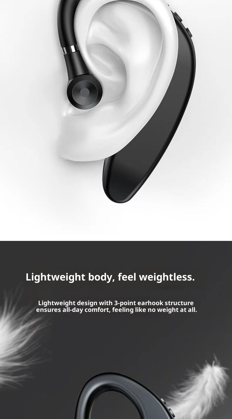 109 Single Ear Bluetooth True Wireless Over-Ear Business Sports Running Music Listening Universal Earphones *1_voghion.com