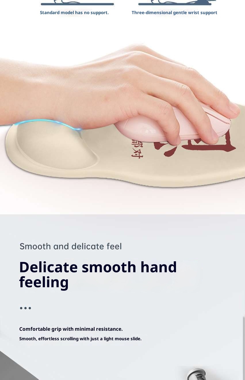 3c Rest Office Text Laptop Silicone Wrist Support Mouse Pad_voghion.com