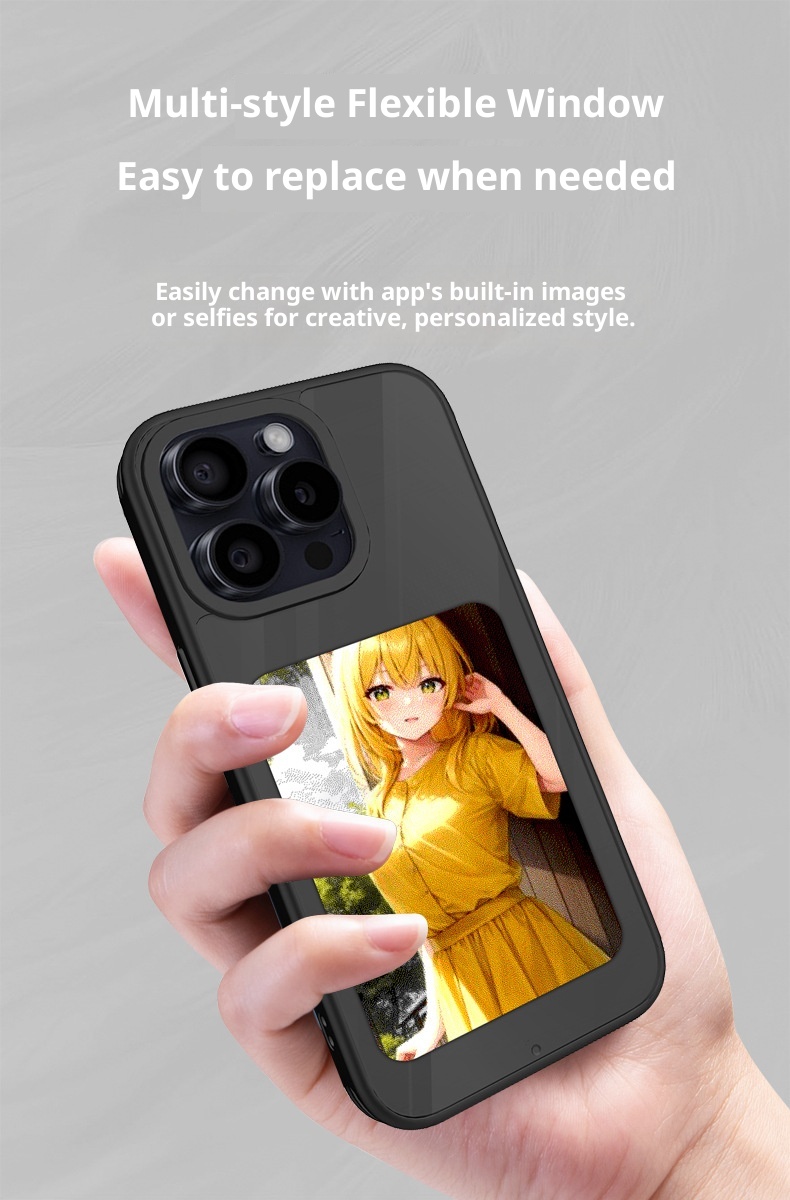 Custodia protettiva per iPhone 16 Pro Max TechGlobe Ink, quattro colori, antiurto, con schermo NFC e proiezione, album fotografico fai da te_voghion.com