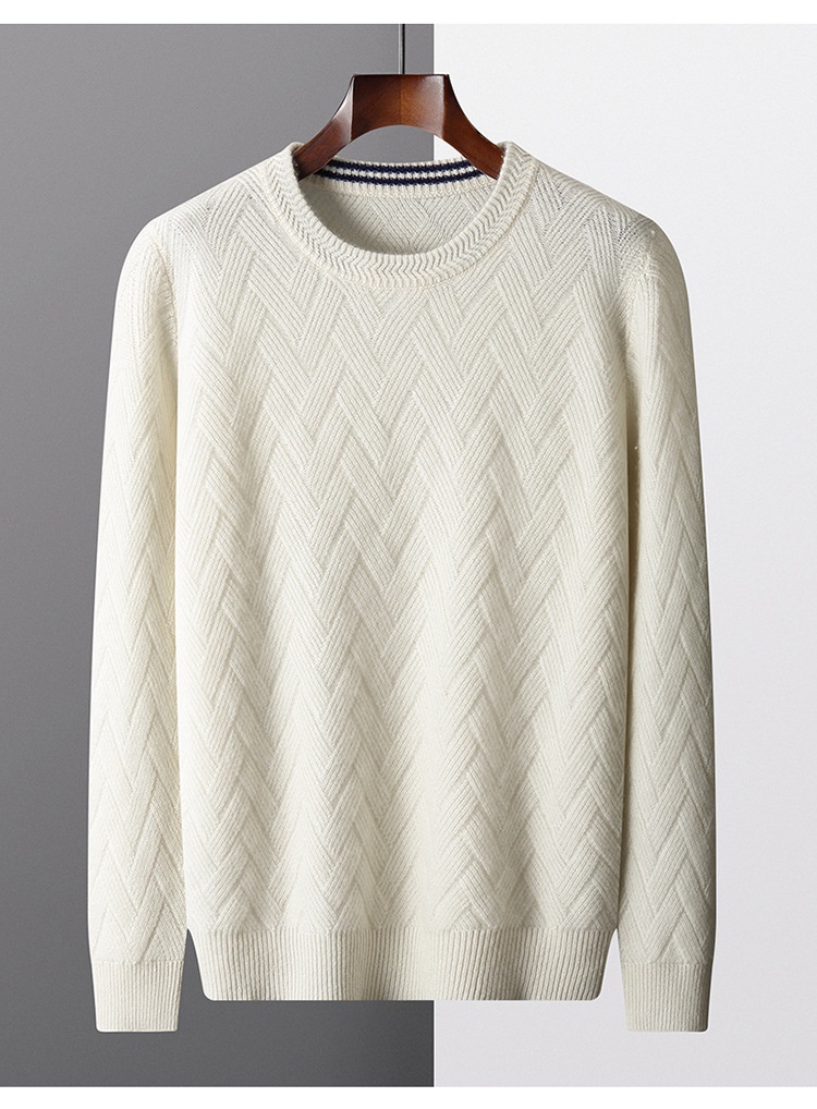 Boy Boy Boy 24 Herbst Winter Neue Wolle Herren Lockerer, lässiger, dicker, warmer Strickpullover aus Kaschmirbasis Herren_voghion.com