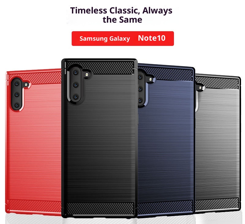 Custodia protettiva TechGlobe compatibile con telefono Note10 Samsung Note10+ in fibra di carbonio spazzolata, antiurto, morbida_voghion.com