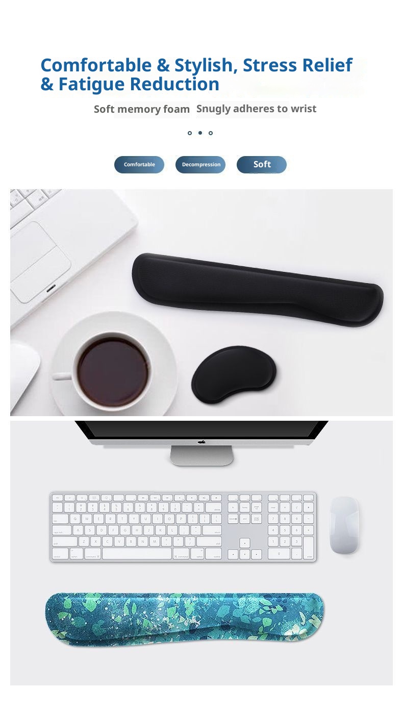 3c Mouse Memory Foam Wrist Rest For Computer Laptop Gaming Office E-sports Small Size With Hand Support Pad_voghion.com