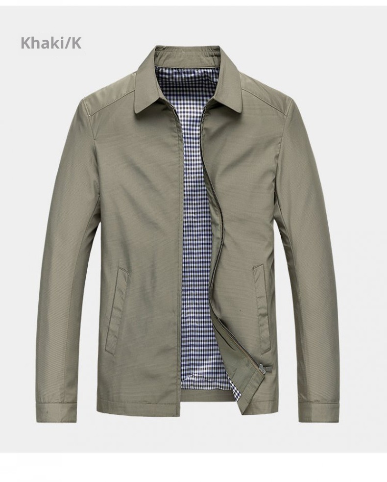 QFV507045555501<2 QFV507045555501<2 Giacca casual da uomo con colletto alto per giovani uomini di mezza età, cappotto alla moda spesso primaverile e autunnale_voghion.com