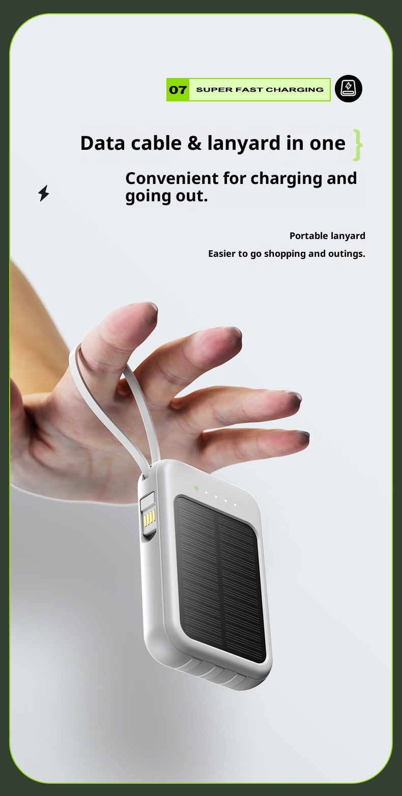 Techglobe 20000mAh Grande capacità solare transfrontaliera Mini Power Bank portatile con quattro cavi all'ingrosso_voghion.com