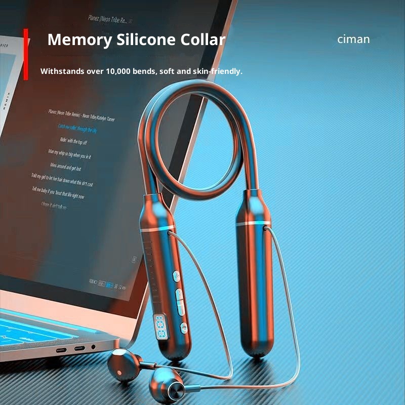 3c Wireless Auricolari Bluetooth con fascia da collo sportiva, display digitale, batteria a lunga durata, standby, alta potenza, cross-border_voghion.com