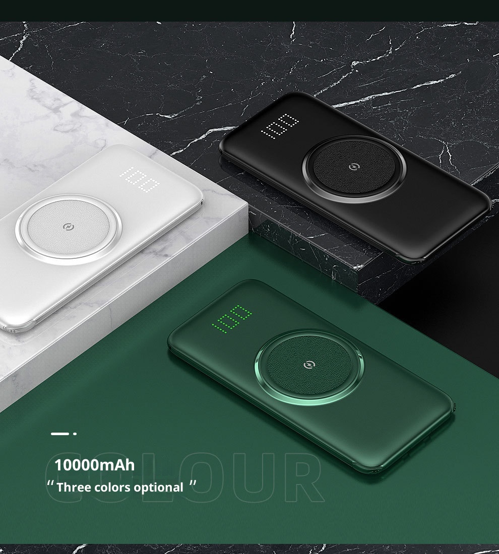 techglobe all'ingrosso Power Bank wireless autonomo con display digitale ultrasottile da 20000 mAh, grande capacità, comodo e portatile_voghion.com