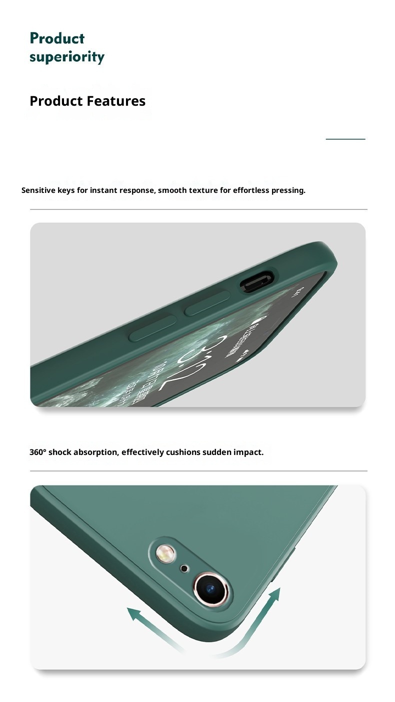 TechGlobe compatibile con il nuovo telefono Custodia morbida antiurto in silicone liquido con bordo dritto per iPhone 6s 6 Plus_voghion.com