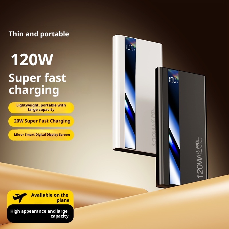 techglobe 3C Certified 120W Fast Charging 20000mAh Bank Large Capacity Portable Mobile Power Supply Gift Wholesale Digital Display_voghion.com
