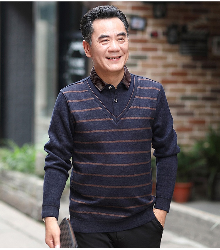 boy Boy Boy And Elderly Fleece-lined Thickened Two-piece Dad's Outfit Base Layer Thermal Clothing Middle-aged Men's Winter_voghion.com